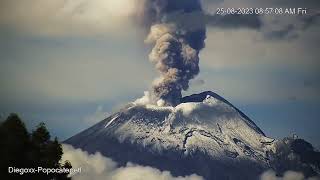 Secuencia De Exhalaciones Del Volcán Popocatépetl 25 De Agosto de 2023