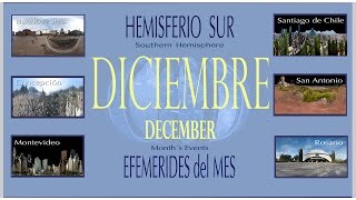 EFEMERIDES ASTRONOMICAS DICIEMBRE 2016. HEMISFERIO SUR