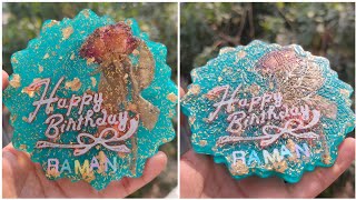 Resin coaster with birthday memories. How to preserve birthday memories in resin. Easy resin coaster