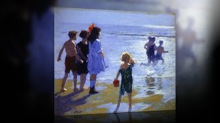 Edward Henry Potthast : children at the seaside (Fine Art Painting)