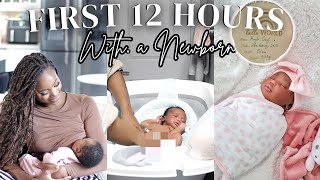 FIRST 12 HOURS WITH A NEWBORN: Postpartum Recovery, Newborn Photoshoot, Breastfeeding Struggles