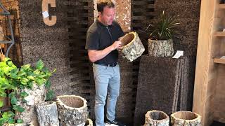 Cork bark planters from CorkHouse