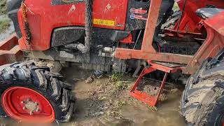 Kubota mu4501 4wd tractor stuck in mud