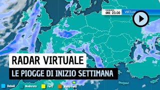 Radar Virtuale: tanta pioggia anche nel weekend