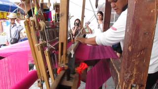 100 year old loom at the Feria de la tuna in San Martin de las Piramides, Mexico