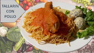 TALLARINES ROJOS CON POLLO | RECETAS PERUANAS |