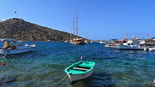 Bodrum Beach Turkey in blue, beautiful place for relaxing.