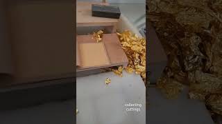 collecting cuttings after goldleaf cutting #art #gold #asmr #craft #craftmanship #gilding