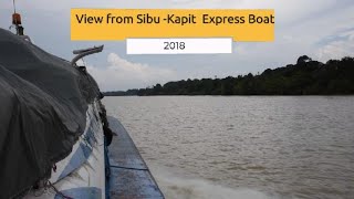 View from journey onboard Sibu to Kapit Express Boat in 2018. SArawak. Borneo