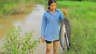 Net Fishing In Battambang Province - Cambodia Traditional Fishing ( Part 104)