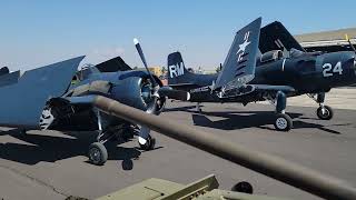 Driving along the flight line at the Airshow of the Cascades.