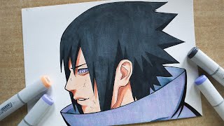 How to Draw Sasuke Uchiha - Step By Step Tutorial | Naruto