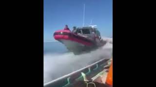 close call boat chase with getaway #boat #chase