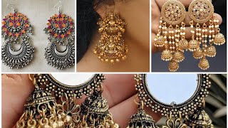 #Earrings | stylish new silver oxidized earrings | mirror jhumka earring designs | oxidised jewelle