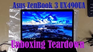 Asus ZenBook 3 UX490UA Deluxe Unboxing Teardown