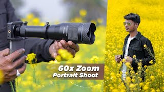 Outdoor Photoshoot using 60x Super Zoom Lens for Mobile | Mustard Field Photoshoot