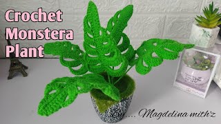 Crochet monstera plant /Toturial Mengait Pokok Monstera simple~ Malay language