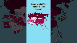 Number of Nobel Prize winners in Asian countries