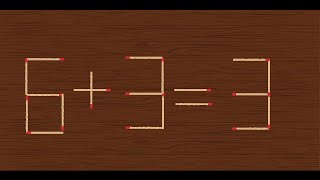 Turn the wrong equation 6+3=3 into correct. Matchstick Puzzle #riddles #test #puzzlesolve