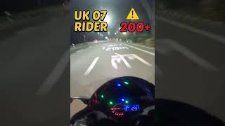 ⚠️ UK 07 Rider Drive Ninja H2 In 200+ Speed #uk07rider #ninjah2r #youtubeshorts #shorts