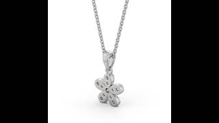 Floral Design Diamond Pendant 18K White Gold   PDRD05WG188 CP23