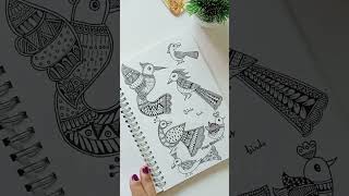 Madhubani Art Practice notebook | Indian art #madhubaniartist #mithilaart #shortsindia #artwork