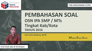 PEMBAHASAN SOAL OSN IPA SMP/MTs Tingkat Kab /Kota  #KSN IPA SMP TIngkat Kota #KSN IPA SMP 2020 part1