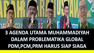 TIGA  AGENDA UTAMA MÙHAMMADIYAH DALAM PROBLEMATIKA GLOBAL. PDM, PCM , PRM HARUS SIAP SIAGA