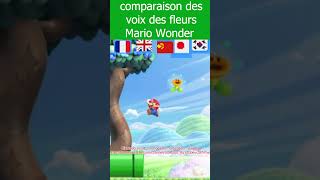 Comparaison des voix des fleurs Mario Wonder (fr/en/cn/jp/kr)