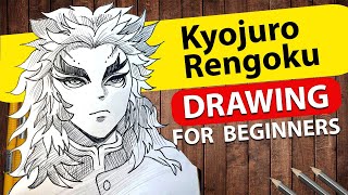 How to draw Kyojuro Rengoku easy | easy anime drawing step by step