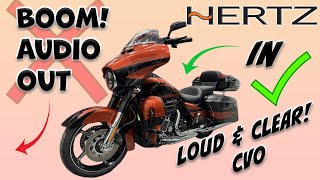 2017 CVO Streetglide - Out goes the boom audio, in goes a Hertz plug n play system! Loud and Clear!