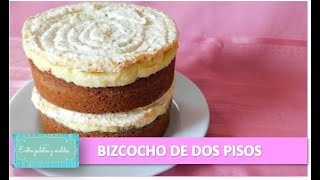 BIZCOCHO CON DISCOS DE MERENGUE Y CREMA PASTELERA