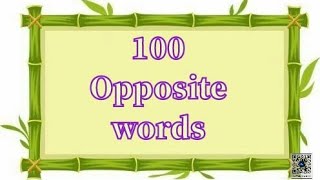 100 Opposite Words/ Opposite words /#vocablury #vocabluryenglish useful for scholarship exam#schoar