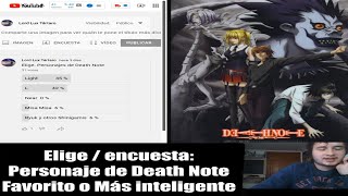 Elige Encuesta que personajes de Death Note favoritos o más inteligentes 2022