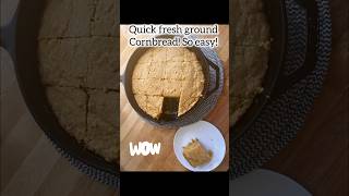 Easy fresh ground cornbread from scratch #homemadecornbread  #freshmilledflour