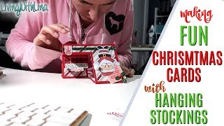 Making step up Christmas Cards, FUN Christmas Card with Hanging Stockings