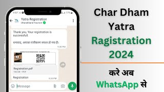 Char dham Yatra ragistration from whatsapp step by step full process 2024