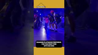 Diamond Platnumz performs for the first time with his kids Latiffah and Nillan on stage in Zambia.