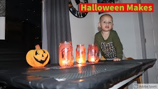 Halloween Makes Painted Glass Pots With Adriaan And Learning Colors