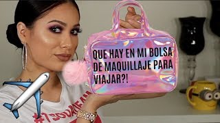 QUE HAY EN MI BOLSA DE MAQUILLAJE PARA VIAJAR | TANIAXO