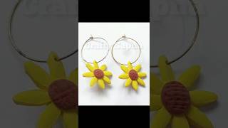 Diy Clay Sunflower Earrings #shorts #clayart#claycrafts #claycraftideas#clayearrings @craftysapnaa