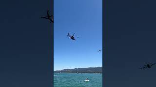 EXTRA LOW!!! USAF c-130 and pave hawks at 4th of July Lake Tahoe airshow