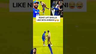 Watch Rohit Sharma Lifts Harbhajan Singh Like Nita Ambani #rohitsharma #msdhoni