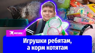 Юный волонтёр опекает детей и кошек