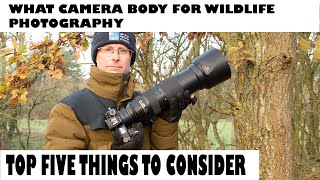 Top five considerations when buying a camera body for wildlife photography.