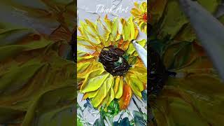 How to paint Sunflower using Palette knife #shorts