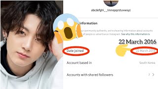 V secret Instagram account🧐 | Jk joined Instagram since 2016😲 |When did BTS joined Instagram?