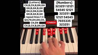 TOMBOY piano tutorial (letters and numbers)