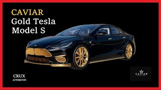 Caviar have created the gold Tesla Model S concept and gold i phone 12 pro | #CRUXAUTOMATION