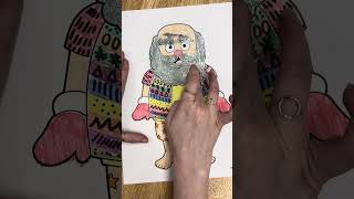 Funky Santa Zentangle Template #shorts #elementaryschool #teacherresources #christmascrafts